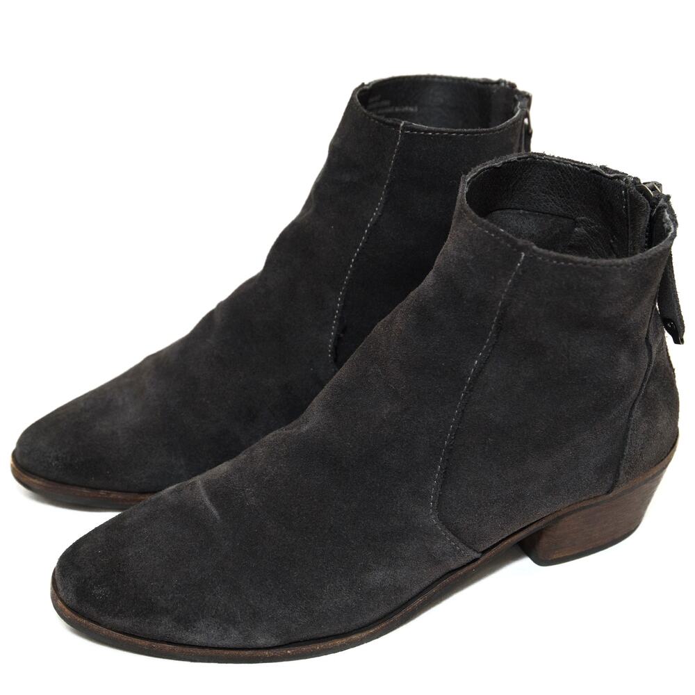 Dolce Vita Gray Suede Kat Ankle Boots Booties Size 8.5